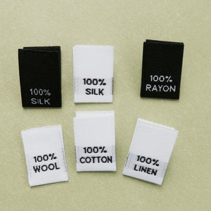 100% Fabric Content Garment Labels - Small