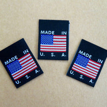 MADE IN USA FLAG Clothing Labels (Black)