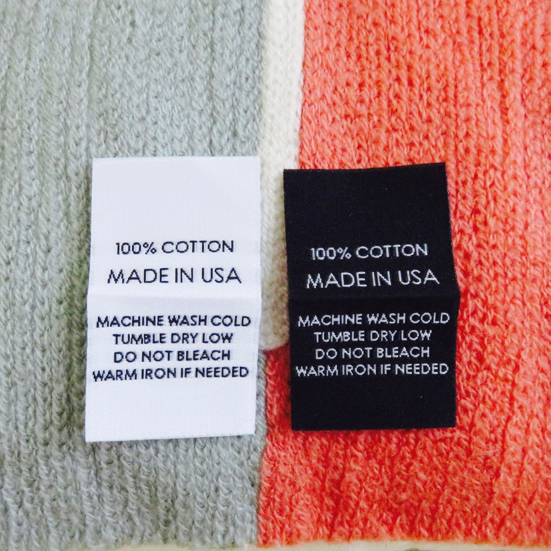 100% Cotton Made in USA - Garment Care Labels