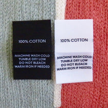 100% Cotton - Garment Care Labels