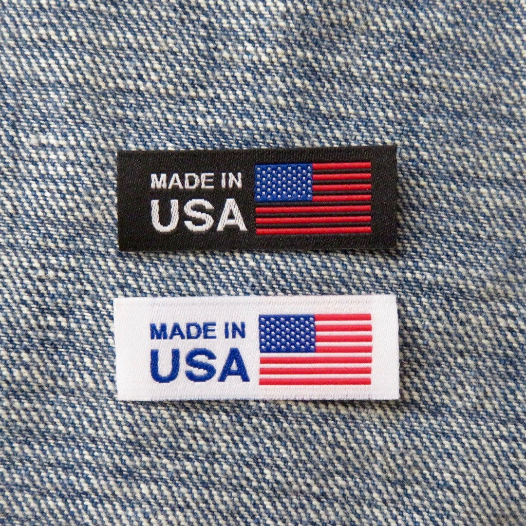 American Flag Made in USA Labels - Clothing Tag, Woven Label