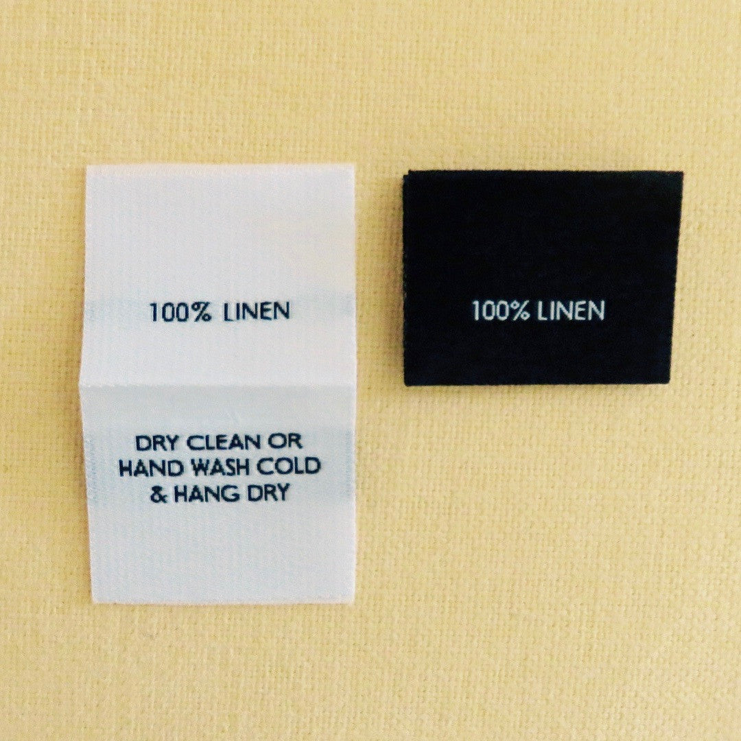 100% Linen - Garment Care Labels