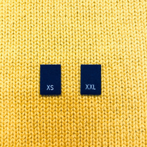 Letter Size Woven Labels-NAVY color (XXS-XXL)