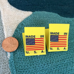 MADE IN USA FLAG Clothing Labels (YELLOW)