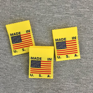 MADE IN USA FLAG Clothing Labels (YELLOW)